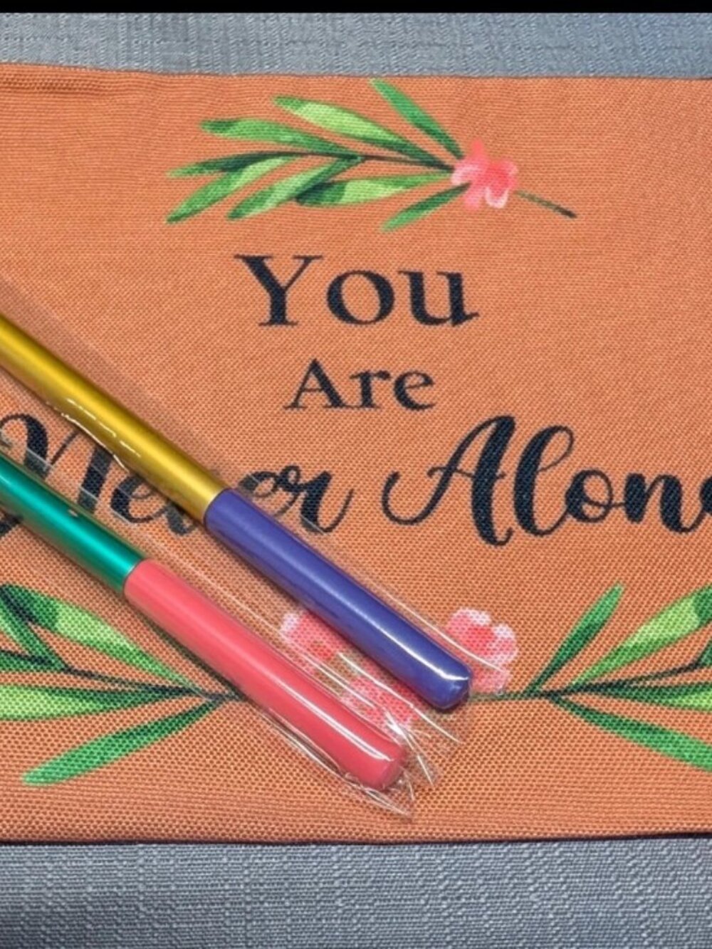 NEW, Makeup/Pencil Bag with 2 makeup brushes.